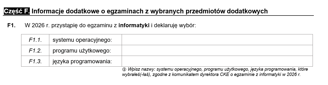 Deklaracja maturalna informatyka - jak wypełnić?