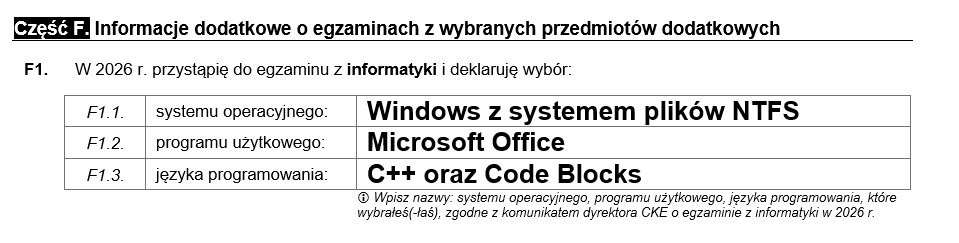 Deklaracja maturalna informatyka - jak wypełnić?